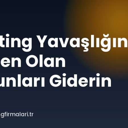 Hosting Yavaşlığına Neden Olan Sorunları Giderin