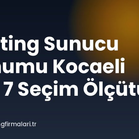 Hosting Sunucu Konumu Kocaeli İçin 7 Seçim Ölçütü